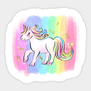 fairy unicorn with rainbow Sticker